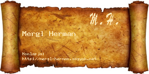 Mergl Herman névjegykártya